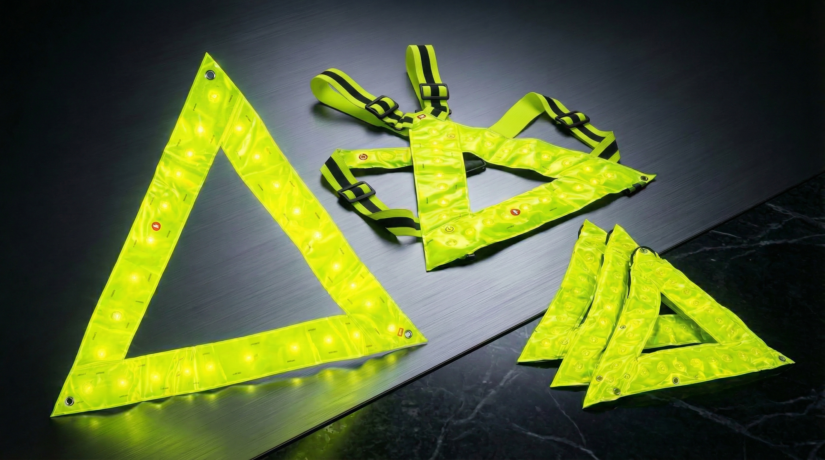 TRILIGHT LED triangles with harness